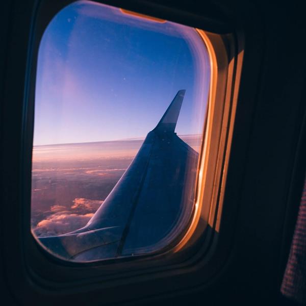 Aeroplane window view